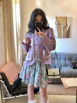 Santa Barbara Violet Floral Skirt