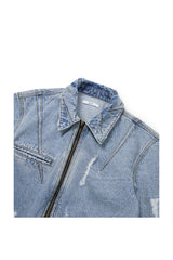 DESTROYED DART TRUCKER JACKET (BLUE)