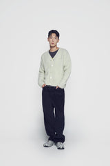 24FW Vネックブークルカーディガン ミント