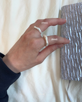 Wave Pearl Ring SET (2 piece)