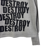 destroy hand hooded long sleeve