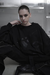 [MADE / unisex ] レザーロゴパッチスウェットシャツ