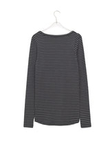ケア ストライプ レイヤード ロングスリーブ Tシャツ