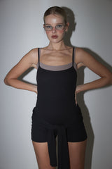 BODYSUIT + BOLERO CARDIGAN SET BLACK