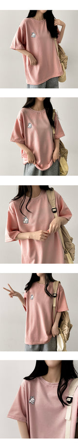 ラビットエンブロイダードショートスリーブTシャツ