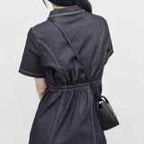 hoz stitch denim dress