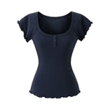 Evania Button Slim T-shirt