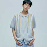 navajo ブークレニットカーディガン canal blue