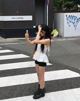 ドットホルターフリルトップス