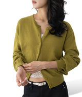 Olly Shirred Sleeve Knit Cardigan