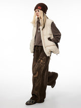Retro printed loose casual pants