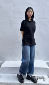オープンシームブルーデニムパンツ code 25005