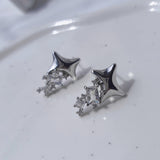 [IZNA Mai Earrings] コズミックミネラルピアス - Silver Color