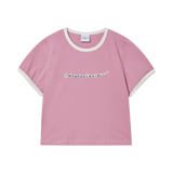 25SS スネークイニシャルリンガークロップ半袖Tシャツ パステルピンク
