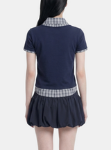 Two-in-One Check Layered Top