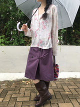 Double-Button Skirt