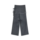 スカートレイヤードパンツ (チャコール)