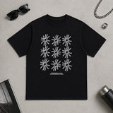 Oversized Fit 9 Flower Printed Short-Sleeved T-Shirt