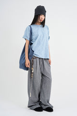 Border stripe summer pants