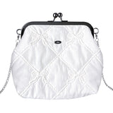 ミディアムニットピュアリボンフレームバッグ (handmade bag)