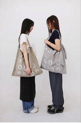 000Design Cotton Check Tie Bag / Mint