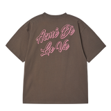 25SS アウトラインスクリプトロゴ半袖Tシャツ ココア