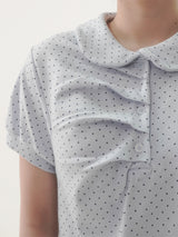 Rick dot collar short-sleeve T-shirt -3C