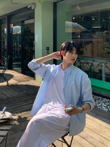 LMN Mar Essential Linen Semi-Over Shirt (12 colors)