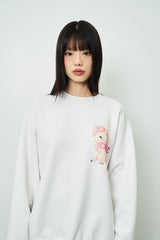 CECグラフィックロゴスウェットシャツ(ホワイト/起毛)
