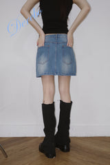All-match best denim mini skirt