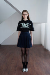 DVRK PRIVÉ STRIPED LOGO TEE - BLACK