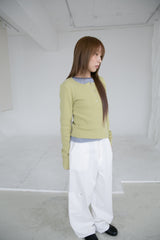 olive waffle snap top(3colors)