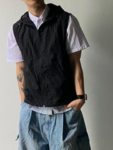 Cropped Nylon Hooded Vest 4C