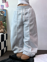 フリース 🤍🐏ラインポイントバルーンロングパンツ 🤍🩶🖤3カラー