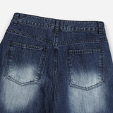 Curved brush denim pants