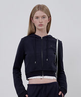 KIRSH プレーンスリムフィットクロップパーカージップアップ [DARK NAVY]