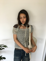 ショー リップル オフショルダー Tシャツ (4color)