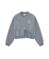 Women’s Cable Knit Zip-Up Jacket Ash Blue