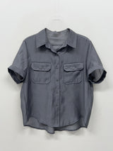 Pocket Organza See-through Short Sleeve Shirt