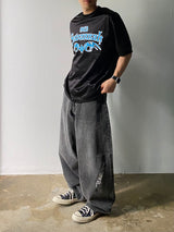 Glossy lettering short sleeves 2C