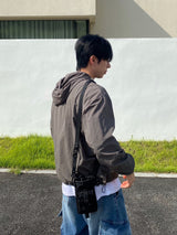 Washing diagonal balloon cargo denim pants 2C