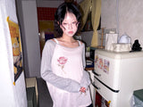 (2color) Soft Tulip Raglan Sheer Long Sleeve Tee