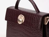 LAZEL MINI CROC ショルダーレザーバッグ / Wani Burgundy