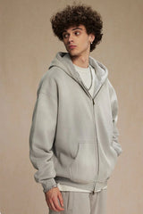 ビンテージスプレーダイドジップアップフーディー Light Gray
