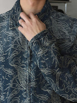 ASCLO Jacquard Denim Zipper Jacket (2color)