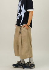 HEAVEN Belt Cotton Bermuda Banding Pants