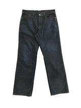 FLOCKED LIGHT HAND-BRUSHED FADED DISTRESSED COLOR-TOOTH ZIPPER HEM STRAIGHT-LEG JEANS