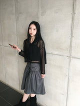 Benny Dot Shirred Midi Skirt (4c)
