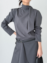 overlap button skirts (2color)