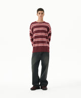HAIRY STRIPE KNIT SWEATER